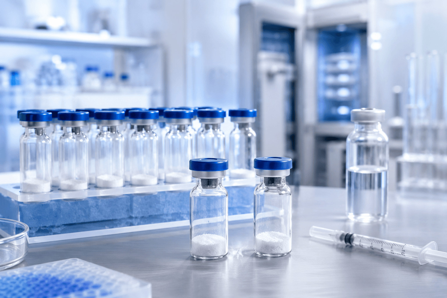 Lyophilised peptide vials for laboratory research